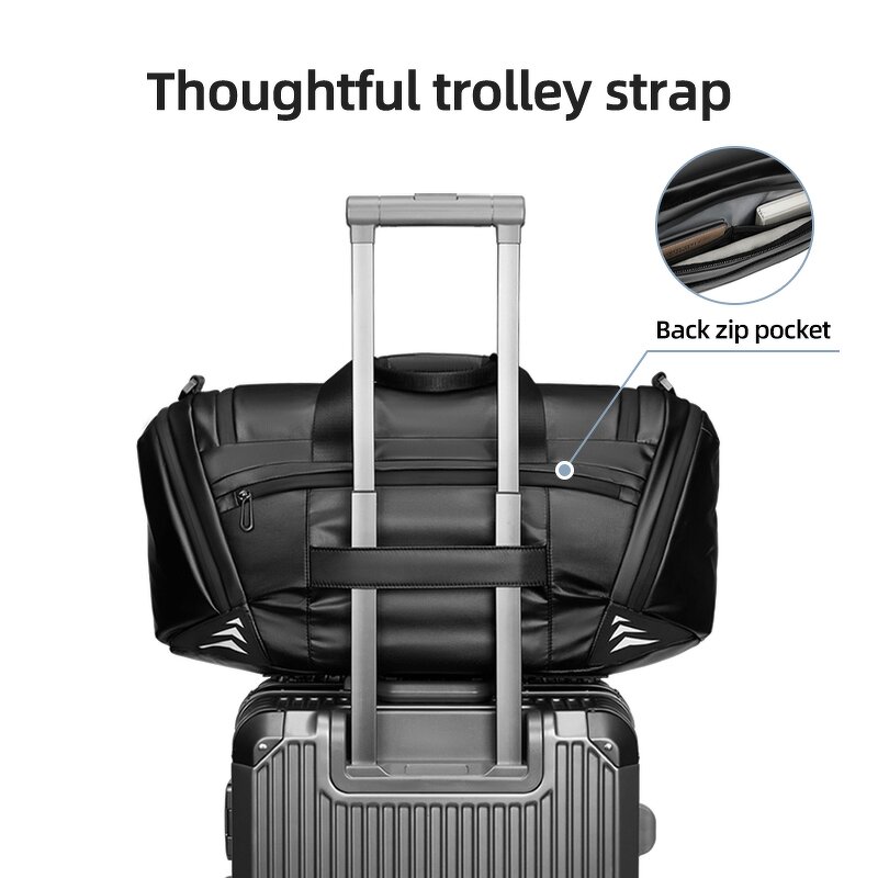 Duffle Bag Manufacturer - Black Oxford Waterproof with Shoes Compartment Cross Body Sling for Men Crossbody