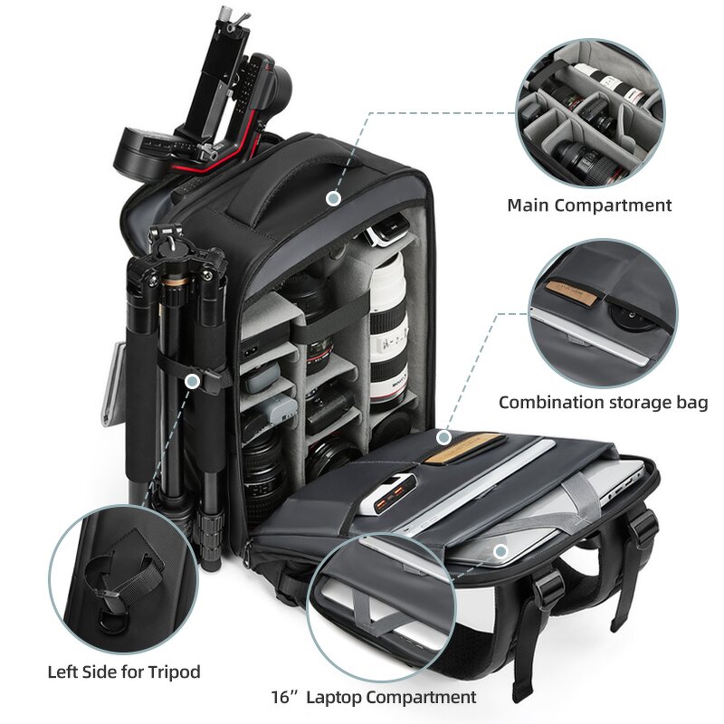 Camera Backpack Manufacturer - Professional Video for Photography with Tripod Holder Strap Dual Usage Luxury