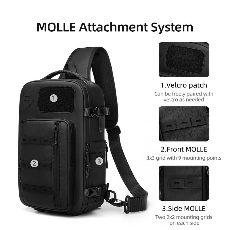 Sling Bag Manufacturer - High Quality Oxford Waterproof Cross Body with USB Charging Port Multi Pouch Shoulder for Men