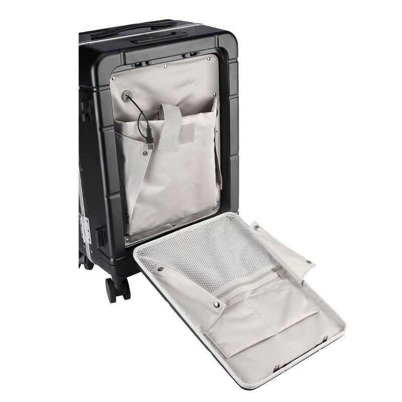 Travel Suitcase Manufacturer - New 20 Inches Lightweight USB Port Business TSA Lock Carry-on Vacuum Trolley