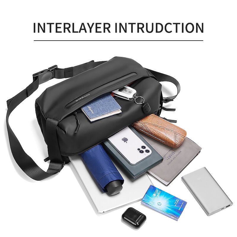Sling Bag Manufacturer - Men's Shoulder Chest Anti-theft Waterproof Invisible Zipper USB Charging Crossbody for Women Men