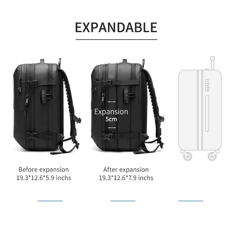 Vacuum Backpack Manufacturer - Anti Theft 5cm Expandable with Wet Dry Separation Design Waterproof Casual