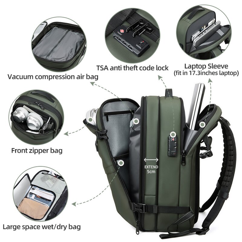 Vacuum Backpack Manufacturer - 60L Airplane Custom Travel Business Air Bag Waterproof Anti-theft Large Capacity Laptop