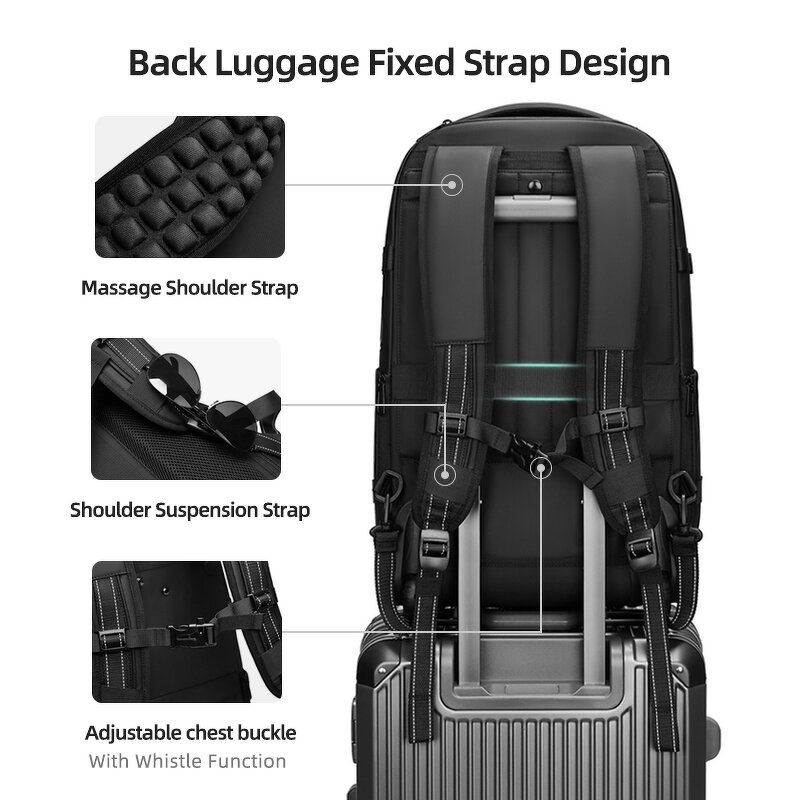 Travel Backpack Manufacturer - 2025 Fashion High Capacity Dry Wet Area Wheeled Oxford with One-touch Vacuum Compression