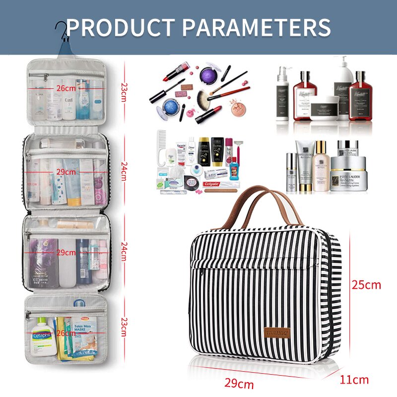 Toiletry Bag Manufacturer - Hanging Travel Organizer Hygiene Dop Kit with Hook Accessories Bathroom Shaving Makeup for Men Woman