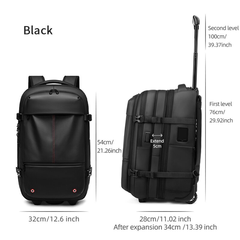 Travel Backpack Manufacturer - 2025 Fashion High Capacity Dry Wet Area Wheeled Oxford with One-touch Vacuum Compression