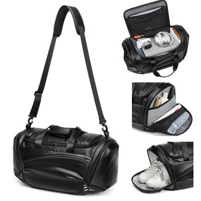 Duffle Bag Manufacturer - Black Oxford Waterproof with Shoes Compartment Cross Body Sling for Men Crossbody