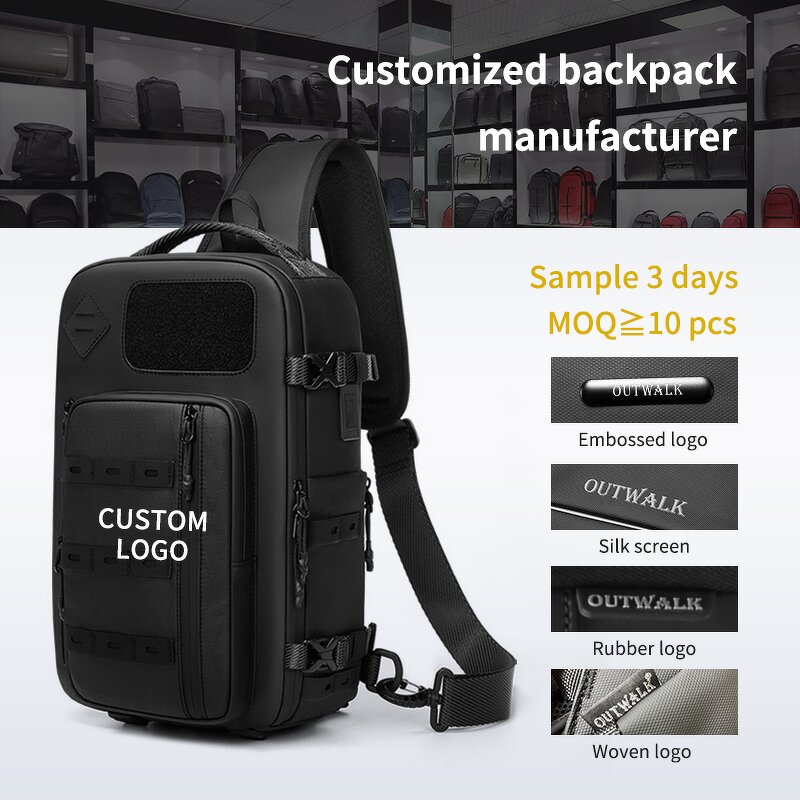 Sling Bag Manufacturer - High Quality Oxford Waterproof Cross Body with USB Charging Port Multi Pouch Shoulder for Men