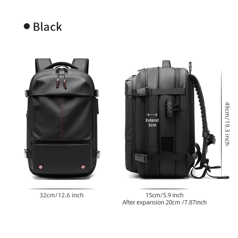 Vacuum Backpack Manufacturer - Air Compression Expandable Carry on with Pump Fit 17.3 Inch Laptop