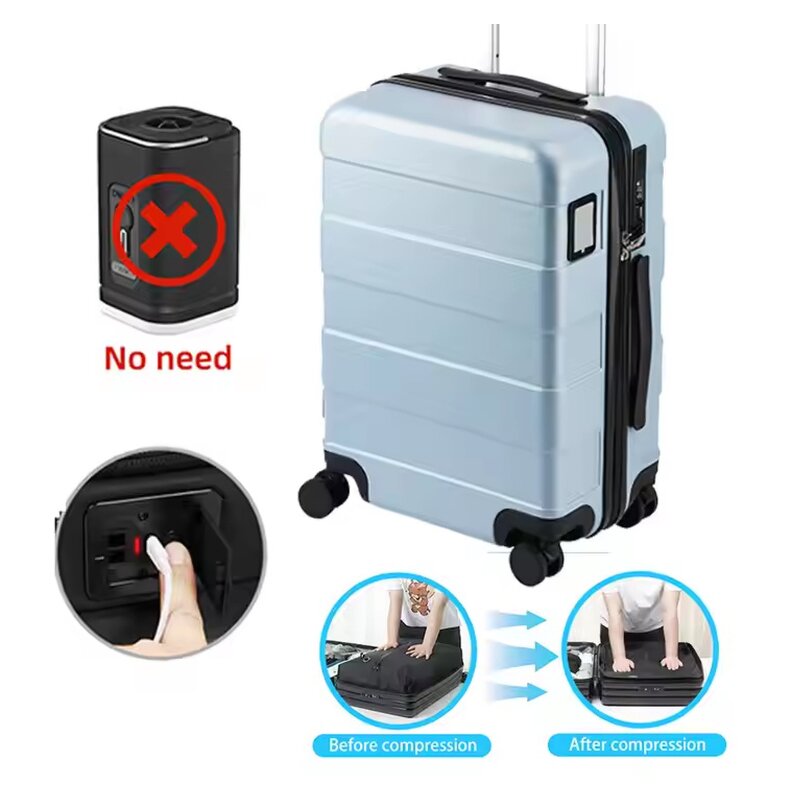 PC Luggage Manufacturer - Vacuum Suitcase Carry on With Vacuum Compression Airtight Bag With USB Port Lightweight Business