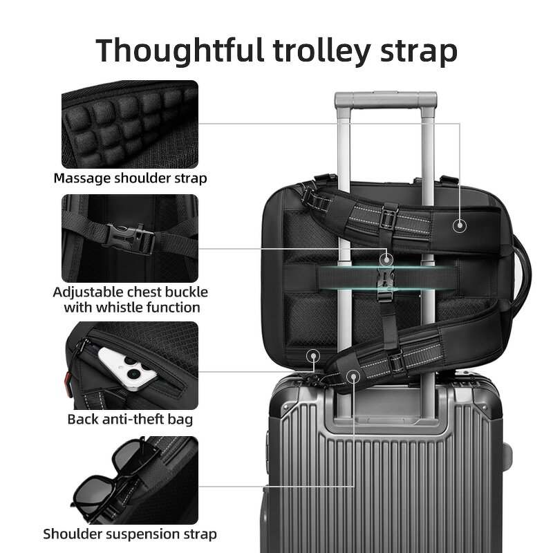 Vacuum Backpack Manufacturer - 2025 Wholesale USB Large Capacity Expandable Travel Waterproof Anti-theft Compression