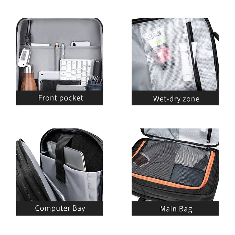 Laptop Backpack Manufacturer - Custom Logo Hard Shell Men Waterproof Morrales Slim Polyester