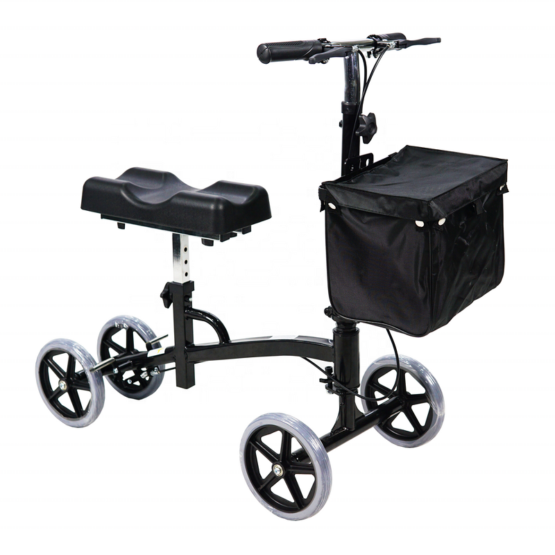 Knee Scooter Walker - All Terrain Lightweight Foldable Foot Recovery for Foot Injuries With Storage Bag