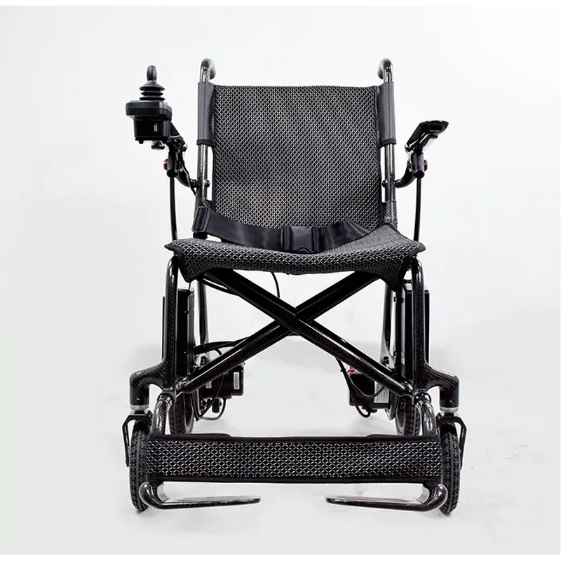 Carbon Fiber Electric Wheelchair - Lightweight Foldable with Solid Tires 10km Range 120kg Capacity for Disabled