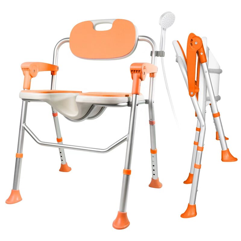 Shower Bath Chair - 2024 New Product Lightweight Foldable Anti-slip with Arms for the Disabled Children Elderly