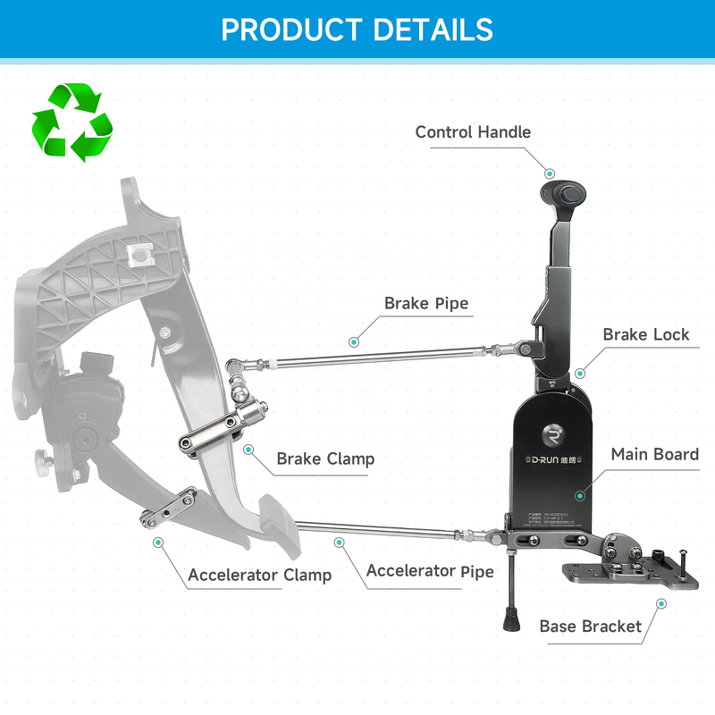 Disabled Driving Car Hand Controls - Brake and Throttle in Hand Accelerator and Brake Help Driving System for Handicap