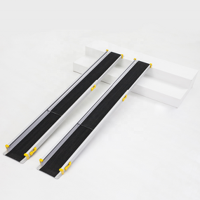 Car Wheelchair Loading Ramp - Portable Lightweight Telescopic Aluminum Metal for Stairs