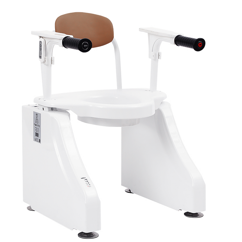 Electric Commode Lift Chair - ABS Material 100kg Capacity Powered Elevating Automatic Toilet Seat Lift for Disabled People