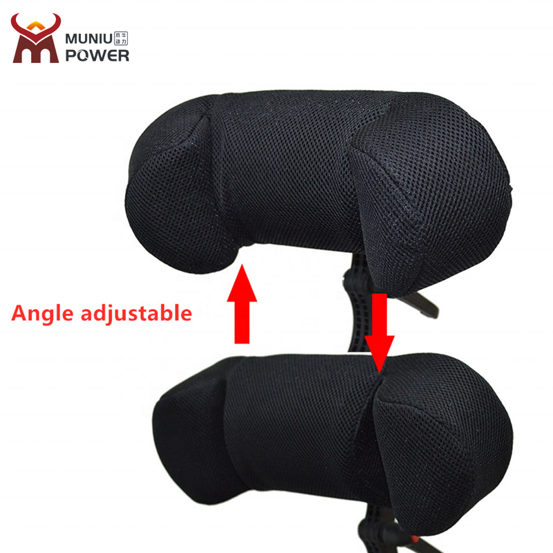 Electric Wheelchair Headrest - Removable Adjustable Spare Part with Plastic & Steel Frame and PU/Nylon Surface for Disabled