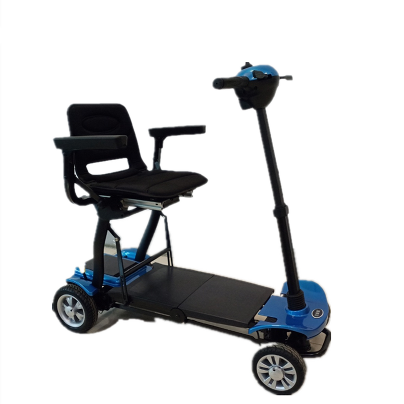 Foldable Electric Mobility Scooter - Handicapped 4 Wheel Adult Auto Folding with Bag for Elderly
