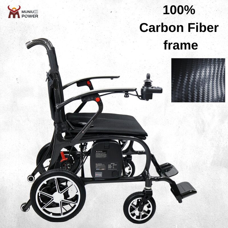 Carbon Fiber Electric Wheelchair - Outdoor Use Portable 12kg for Elderly