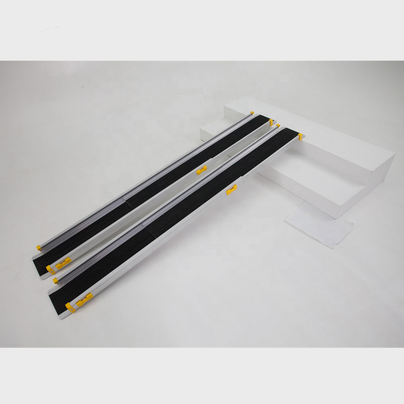 Car Wheelchair Loading Ramp - Portable Lightweight Telescopic Aluminum Metal for Stairs