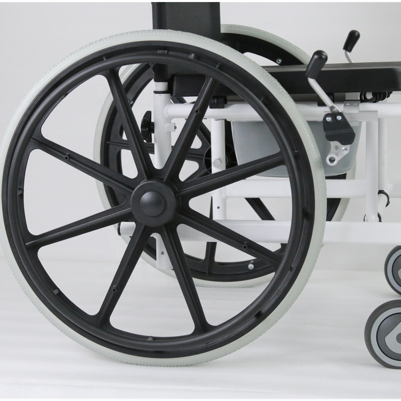 Homecare Nursing Shower Toilet Chair - Muniu Power CKD Frame Aluminum Alloy Heavy Duty Commode Wheelchair for Elderly Disabled