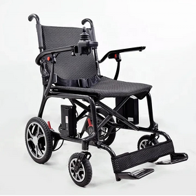 Carbon Fiber Electric Wheelchair - Lightweight Foldable with Solid Tires 10km Range 120kg Capacity for Disabled