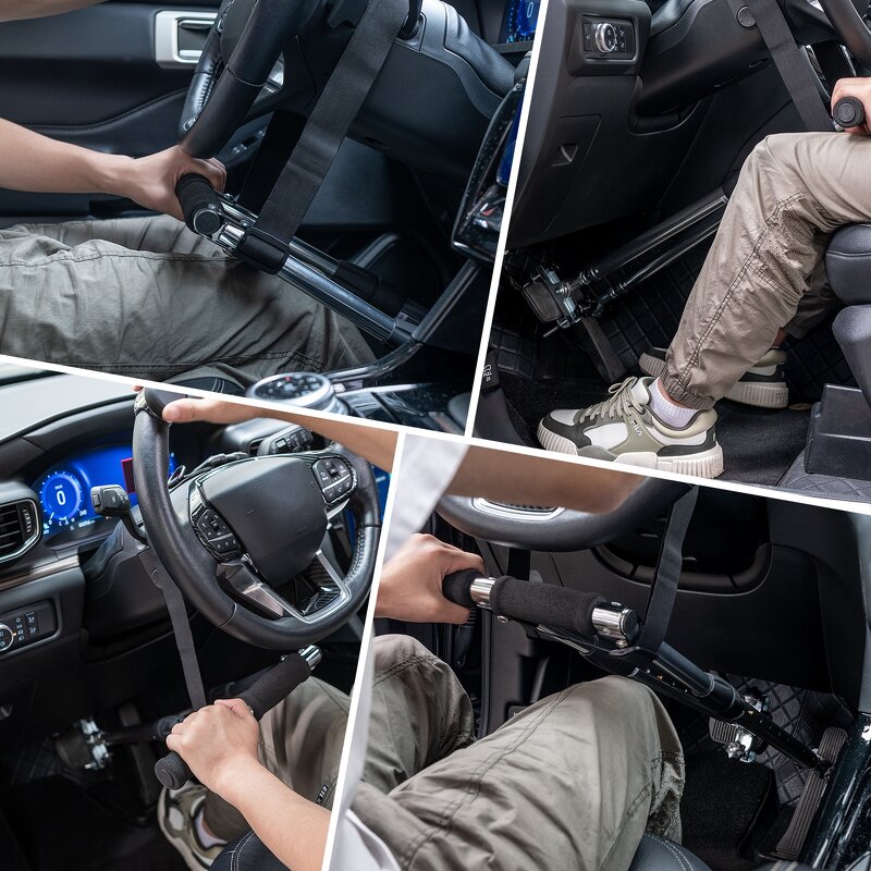 Handicap Push Pull Hand Control - Easy Installation Portable Car Driving Assist Device for Disabled