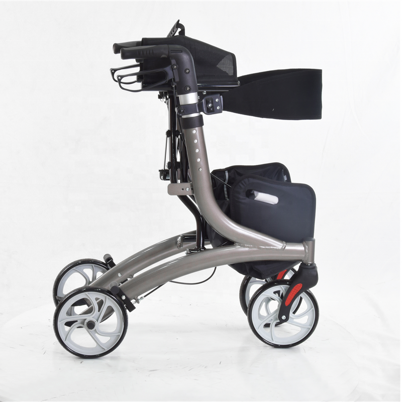 Mobility Walking Aid Frame - Lightweight Medical Four Wheel Folding Rollator Walkers With Seat 8 Inch Wheel for Adults Elderly