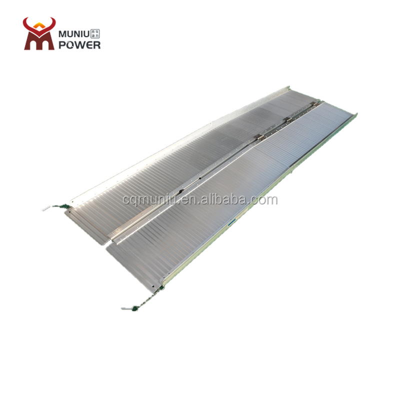 Electric Wheelchair Ramp - Muniu CE Approved Aluminum Model EWR-L1 Max Loading 350Kg for Bus Home Stairs