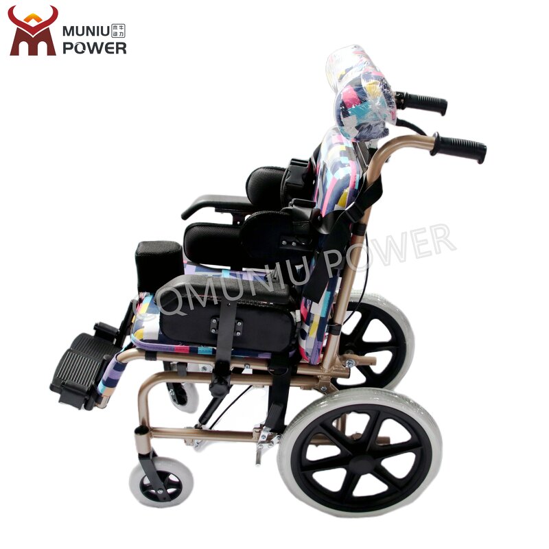Manual Pediatric Wheelchair - MUNIU for Children with Cerebral Palsy Aluminum Material