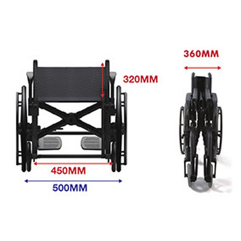 Plastic Wheelchair - Medical MRI No Metal Lightweight Portable for Disabled