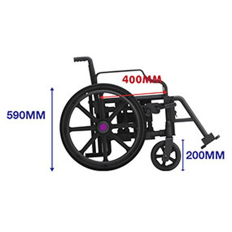 Plastic Wheelchair - Medical MRI No Metal Lightweight Portable for Disabled