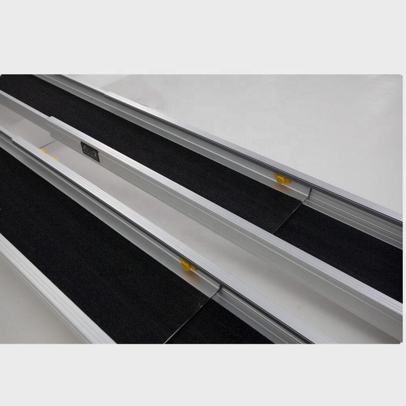 Car Wheelchair Loading Ramp - Portable Lightweight Telescopic Aluminum Metal for Stairs