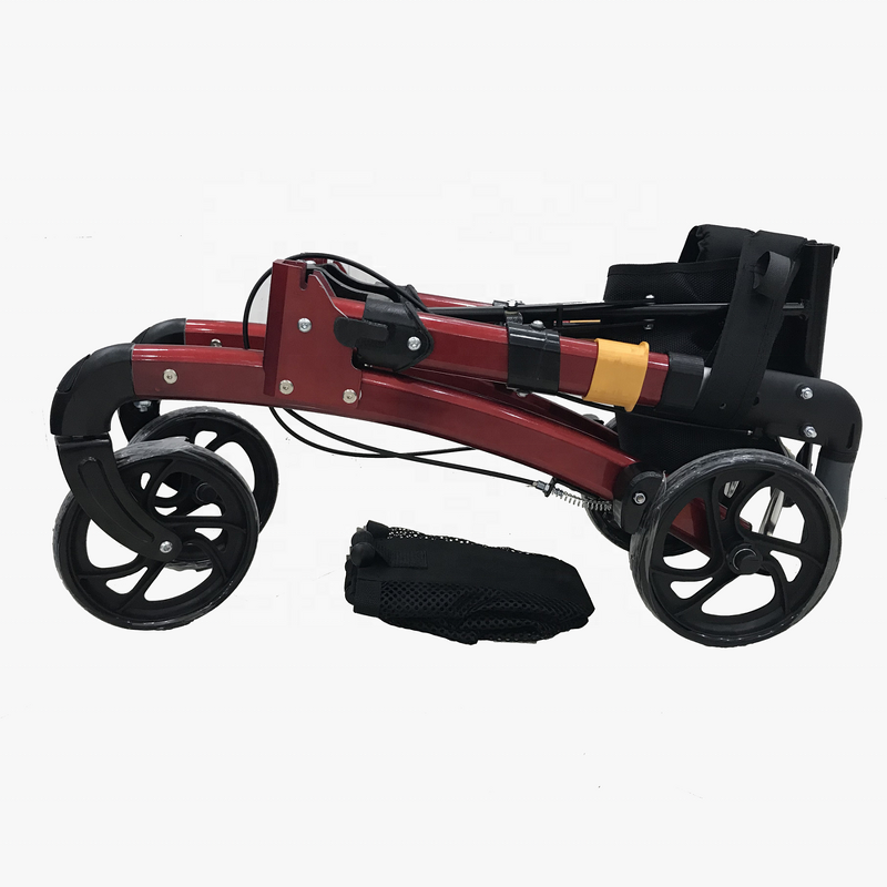 Mobility Rollator Walker - Lightweight Aluminum Folding With Seat for Elderly People Disabled