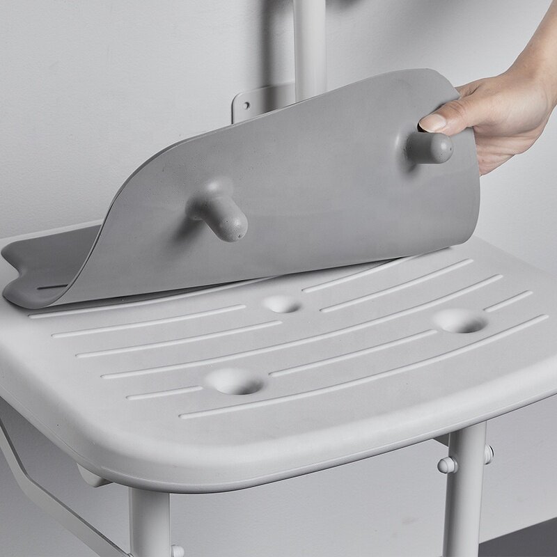 Shower Chair - 2022 New Design MUNIU Foldable Aluminum Alloy with 190KG Load Capacity 42.5-55cm Seat Height for Elderly