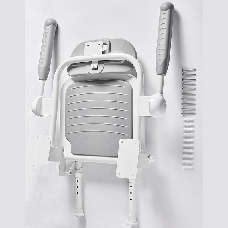 Shower Chair - 2022 New Design MUNIU Foldable Aluminum Alloy with 190KG Load Capacity 42.5-55cm Seat Height for Elderly