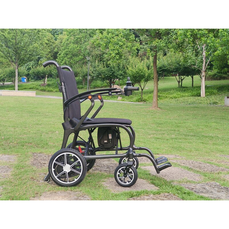 Carbon Fiber Electric Wheelchair - Ultra Lightweight Portable 24V 10Ah Lithium Battery 150W Motor