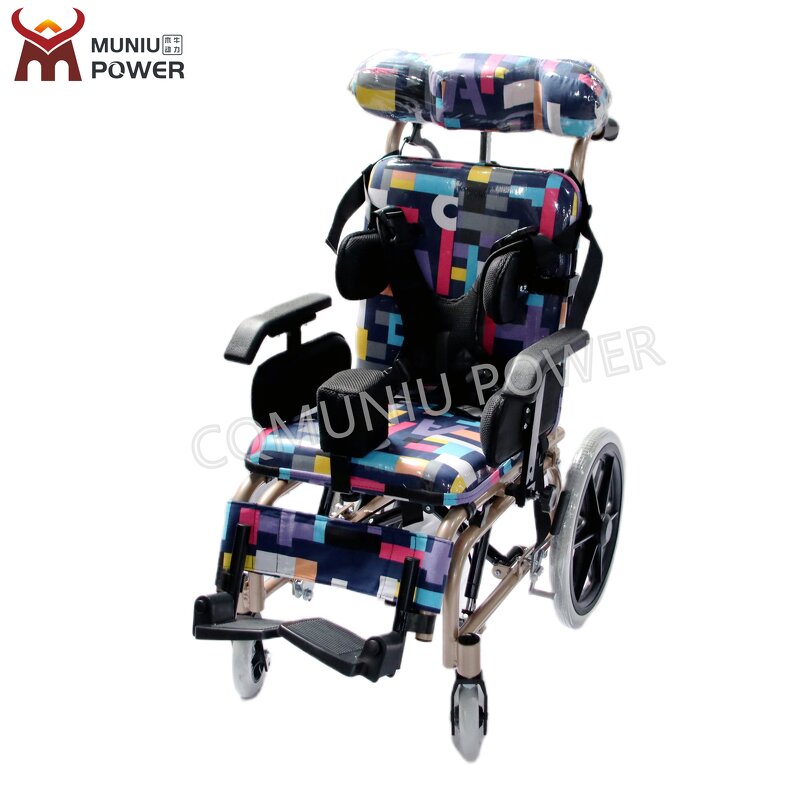 Manual Pediatric Wheelchair - MUNIU for Children with Cerebral Palsy Aluminum Material