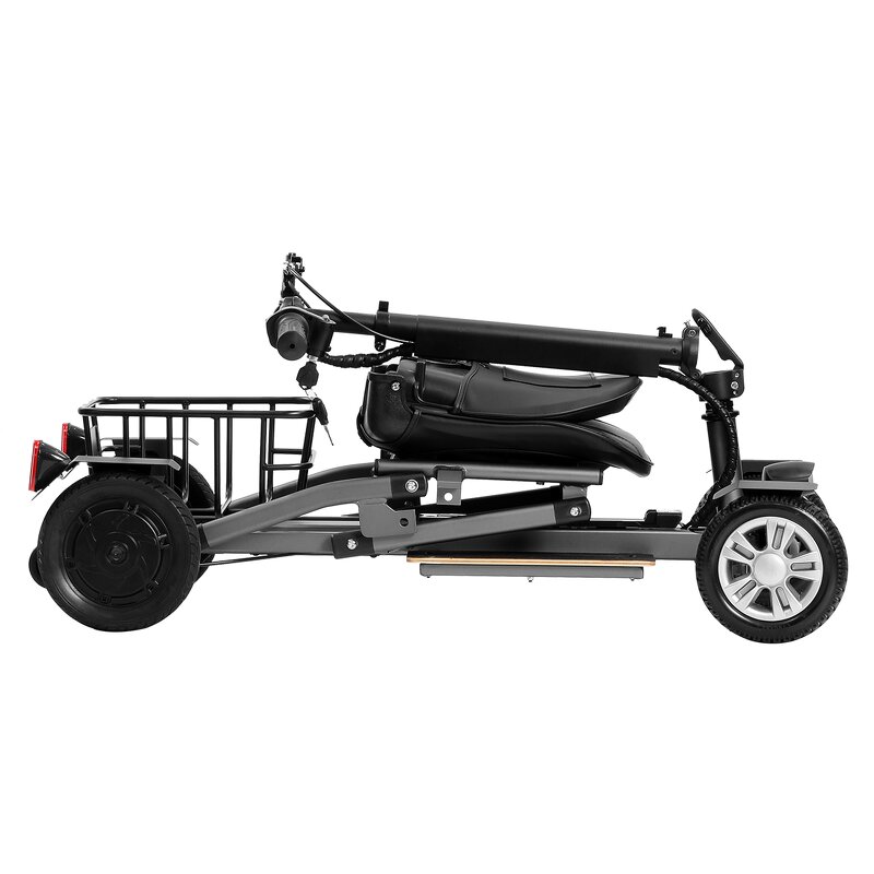Folding Electric Mobility Scooter - Lightweight Aluminum Frame 4 Wheel 36V/300W Motor 120kg Load for Adults