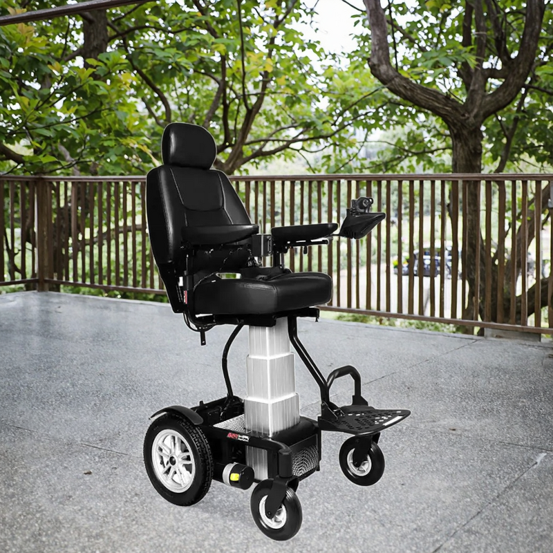 Electric Foldable Scooter Wheelchair - Power Wheel Chair with Elevating Lifting Seat for Disability