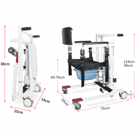 Electric Transfer Chair - Multifunction Folding Powered Patient Lifter Shower Commode Chair for the Disabled Elderly
