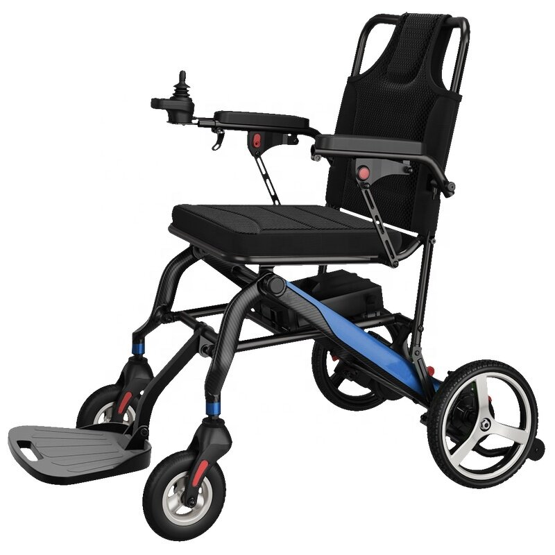 Carbon Fiber Aluminum Electric Wheelchair - POWER MN-P10 Lightweight Foldable 24V 170W Motor 6/10/20Ah Battery 6km/h