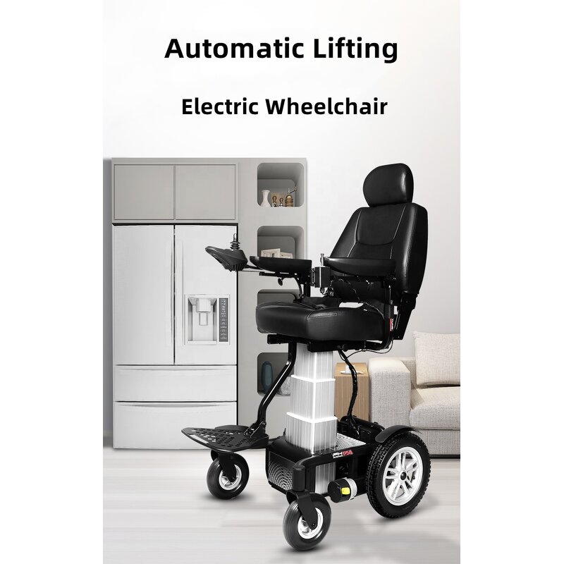 Electric Foldable Scooter Wheelchair - Power Wheel Chair with Elevating Lifting Seat for Disability