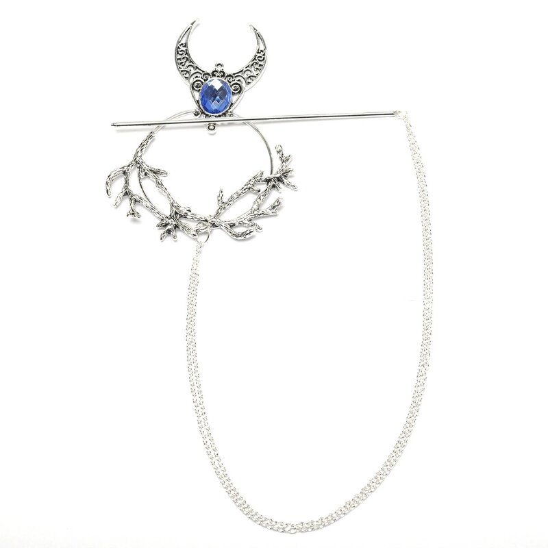 Hairpin Manufacturer - Circle Chain Branch Rhinestone Pan Bun Diamond Slide Metal