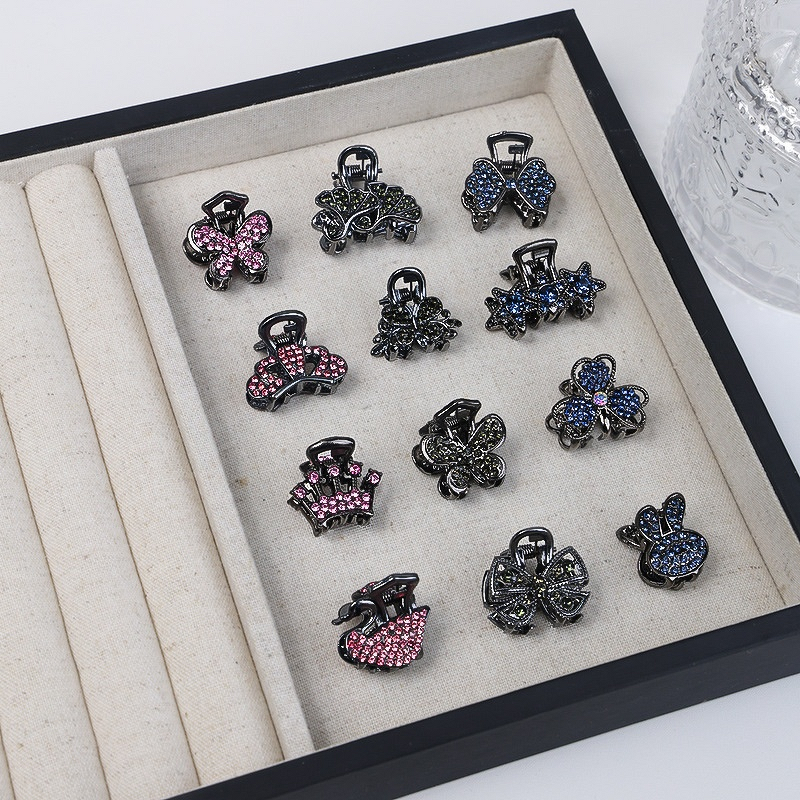 Hair Claw Manufacturer - 2025 New High-End Exquisite Rhinestone Bow Clip Pearl Mini