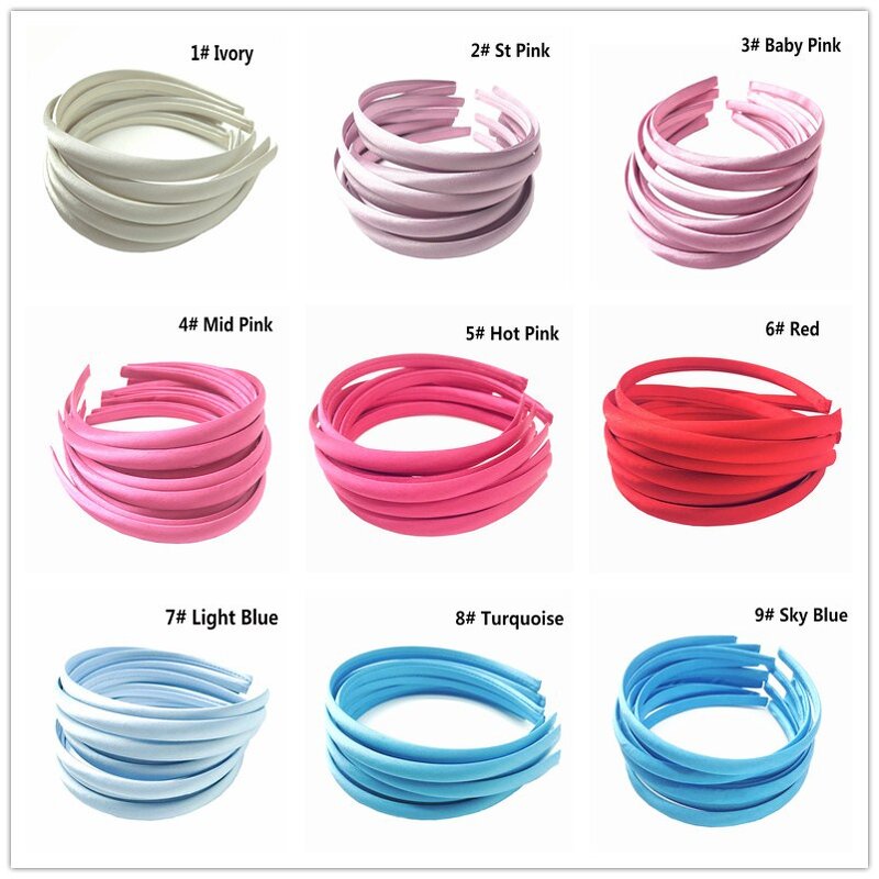 Head Bands Manufacturer - 1cm Thin Candy Women Kids Girls Plastic Hard Plain Satin