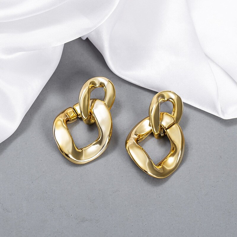 Earrings Manufacturer - European and American Korean Fashion Simple Design Gold