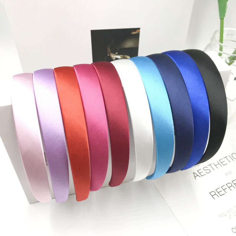 Head Band Manufacturer - Custom 2cm Women Children DIY Plastic Plain Satin Cooling